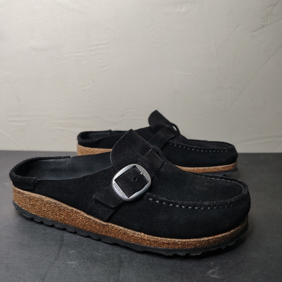 Birkenstock Buckley Mule Clog Sandals Women's Size 36 Black Suede Moc Toe - Picture 11 of 11
